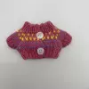 Rose Red Pattern Two-Button Sweater