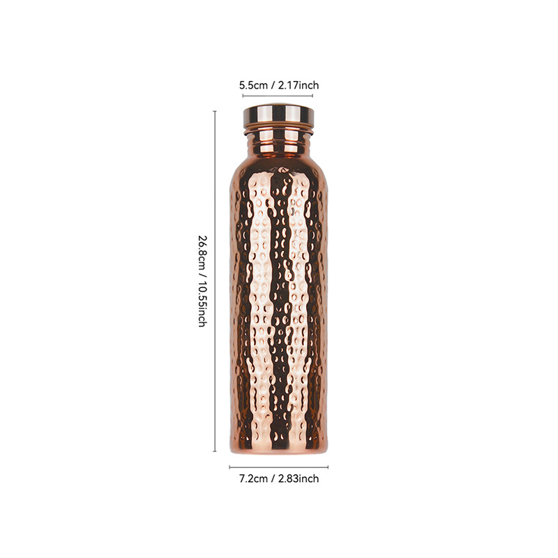 Fábrica al por mayor punto de martillo interior y exterior taza de agua de galvanoplastia 304 hervidor de agua frío de acero inoxidable 800ml hervidor deportivo de gran capacidad