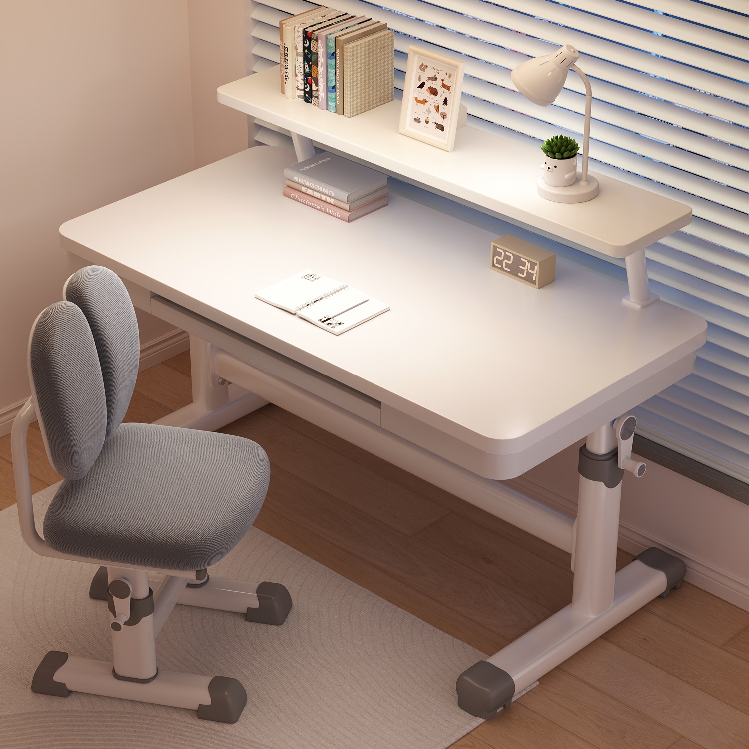 2025 New Children's Study Table Primary School Students Home Desk Lift Table and Chair Set Simple Writing Table