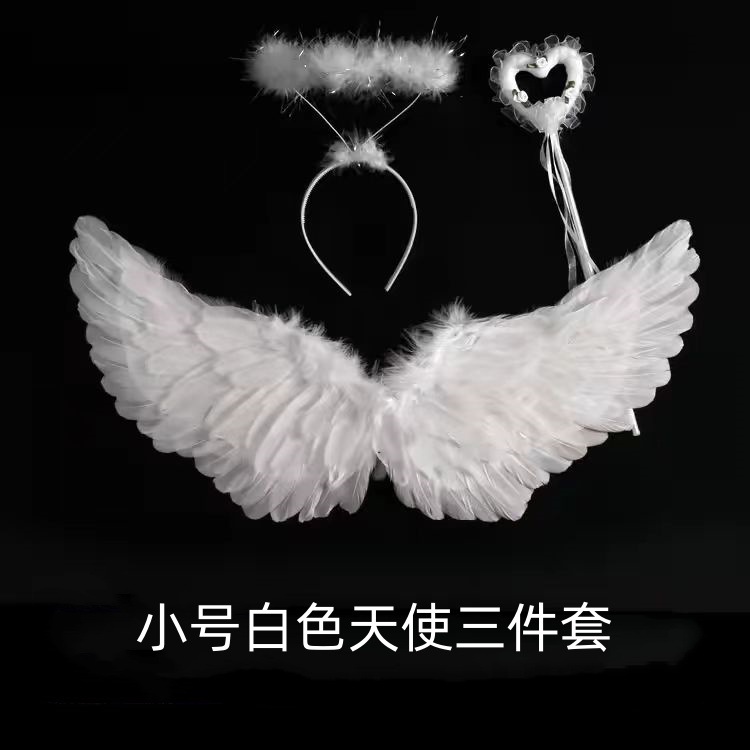 Suministro directo de fábrica de alas de plumas de ángel para niños y adultos, accesorios para escenario, Día del Niño, lote de accesorios de alas de Halloween.
