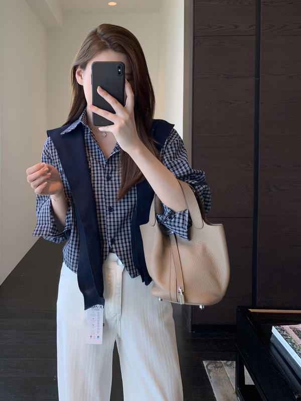 设计感小众 披肩衬衫两件套格子衬衫外套女上衣25早秋新款G090802|undefined