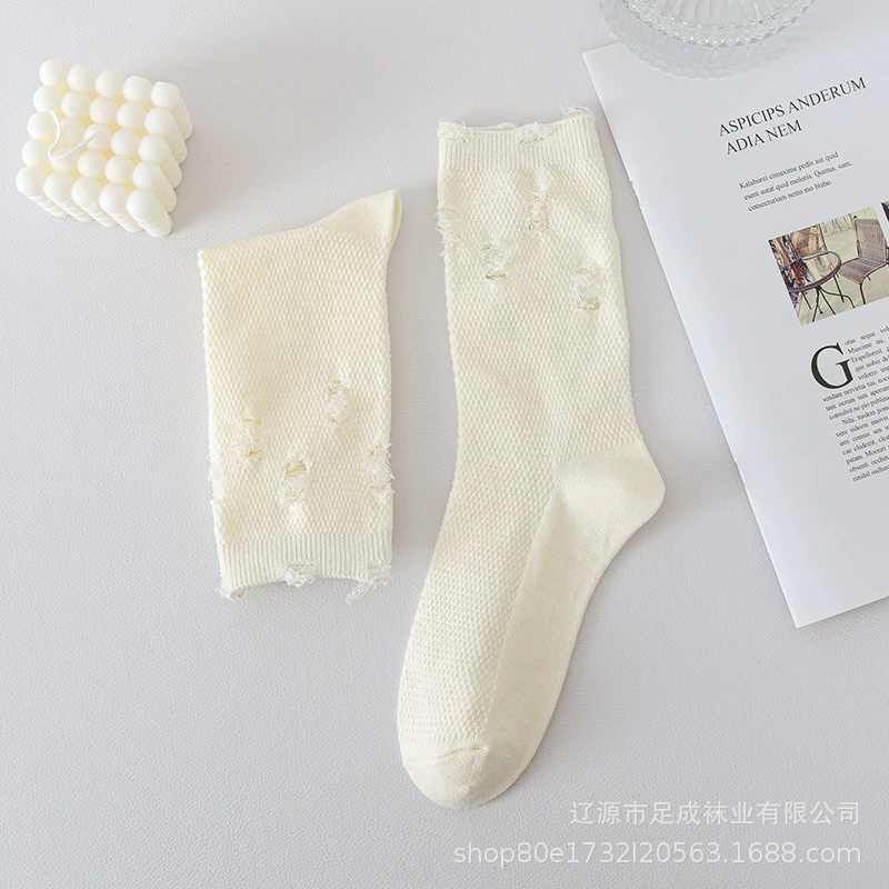 Knee Socks Tide mid-length, thin breathable summer, one size (beige/gray/white/black)