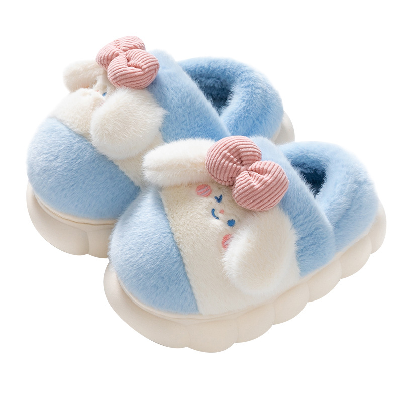 Children's cotton slippers winter bag with home indoor cartoon cute boys and girls warm and fluffy cotton shoes