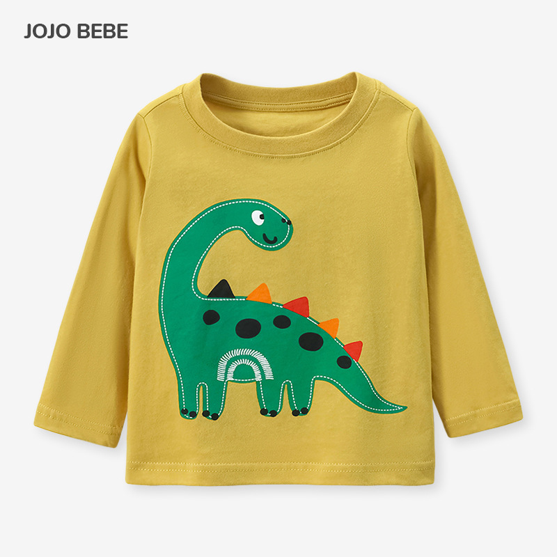 JOJOBEBE Europa y América ropa para niños Otoño Nuevos Niños Camiseta de manga larga de algodón de dibujos animados impreso camiseta de los niños