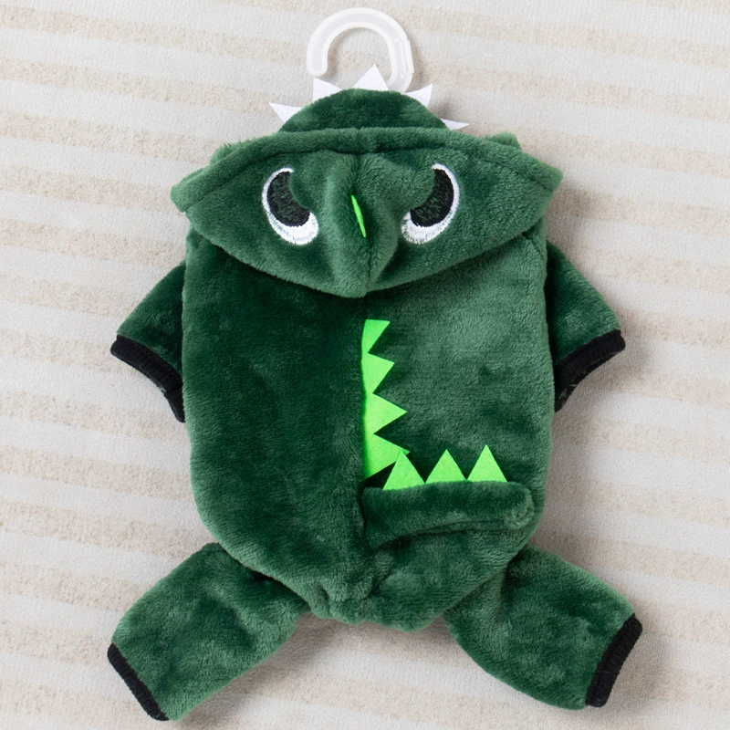 Собачья осенняя одежда пушистая и утолщая динозавр превращается в четырехногую забавную кошачью одежду универсальную одежду для домашних животных