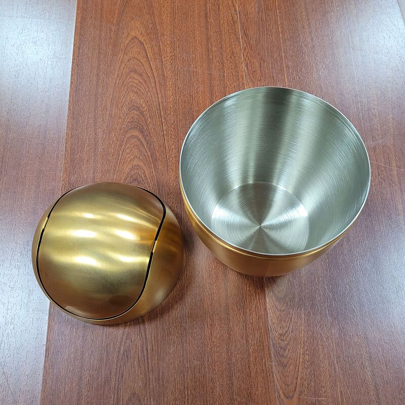 Cross-Border New 304 Stainless Steel Trash Can Small Colorful Egg-Shaped Swing Lid Desktop Mini Office Wastebasket