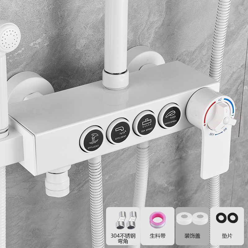 Válvula de mezcla de temperatura constante de acero inoxidable baño interruptor de agua caliente y fría accesorios de ducha grifo universal cuerpo