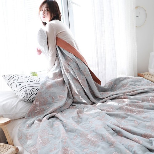 Pure cotton towel quilt single double thickened autumn and winter five-layer gauze sheet cover blanket bed cover air-conditioning blanket