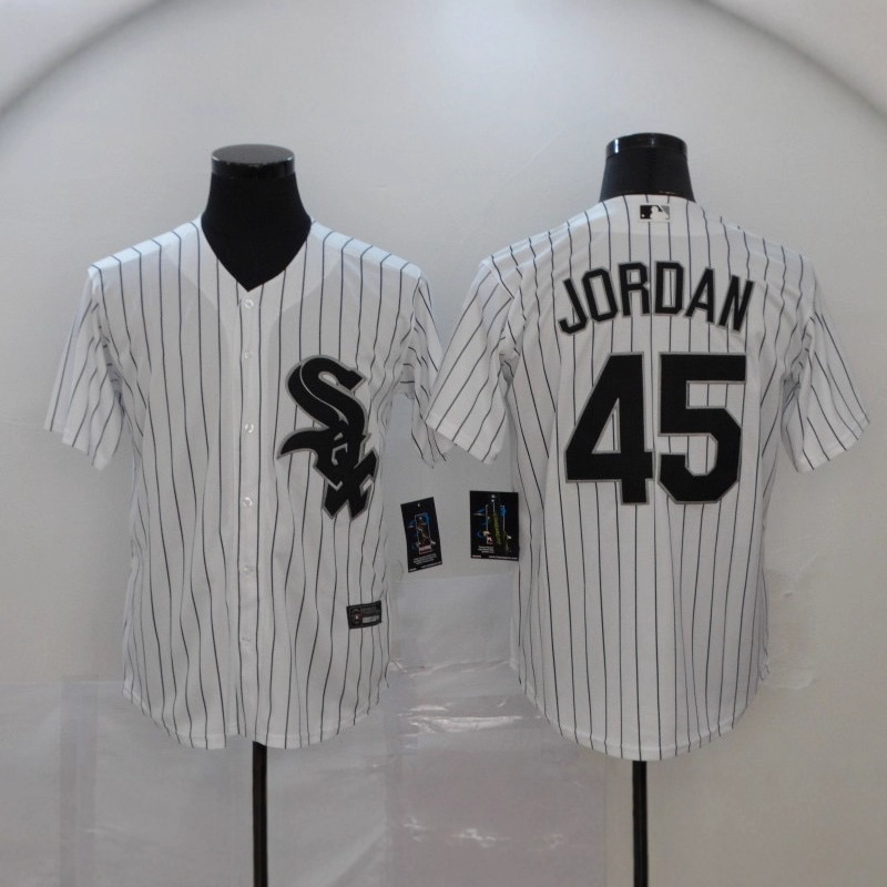 2026新款MLB刺绣棒球服短袖白袜队热门跨境外贸现货45号