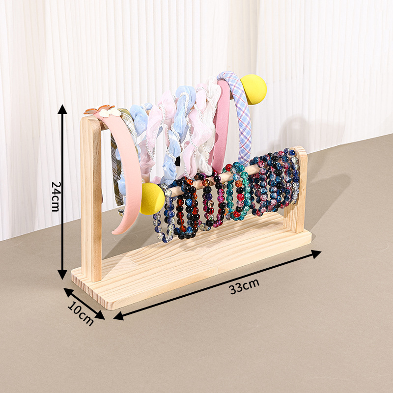 원목 이중 수납선반 A형 + 노란색 볼