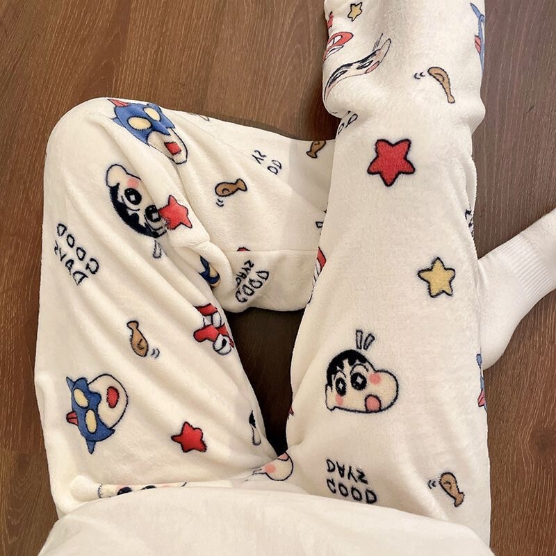 Korean Style Coral Velvet Home Pajamas Women's Pants Winter Fleece-Lined Warm Home Pants Students Wear Warm Pants Autumn Pants Korean Style Coral Velvet Home Pajamas Women's Pants Winter Fleece-Lined Warm Home Pants Students Wear Warm Pants Autumn Pants