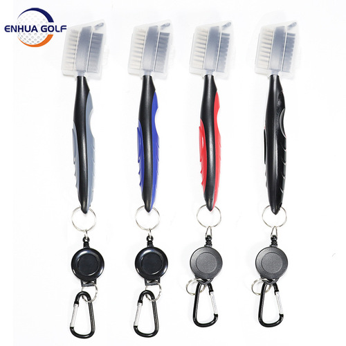 Manufacturer wholesale golf accessories new club cleaning brush golf head double-sided cleaning brush nylon steel bristle brush