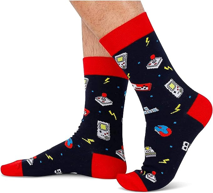 A Pair Quantity Unisex Casual Letter Gamepad Cotton Crew Socks A Pair