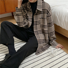2025年新款秋冬磨毛厚款格子衬衫