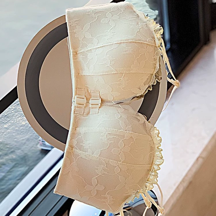 Push up bra, underwear, supporting latex lace set