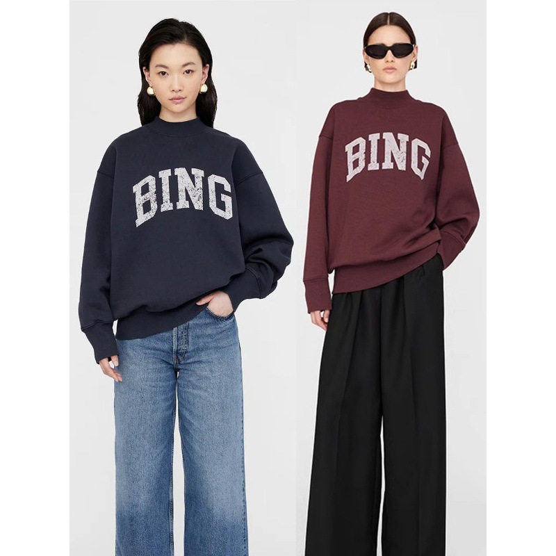 24 Early Autumn Tops American Niche Polar Fleece Letter Print Casual Loose Pullover Round Neck Long-Sleeved Sweatshirt for Women