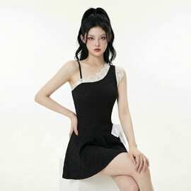 2026新款游泳衣女款纯欲风高级感简约保守裙式小胸连体温泉泳装