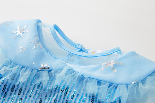 Ice and Snow Princess Dress, Overseas Love Elsa Girls' Dress Elsa Children Christmas Costume Performance Wear