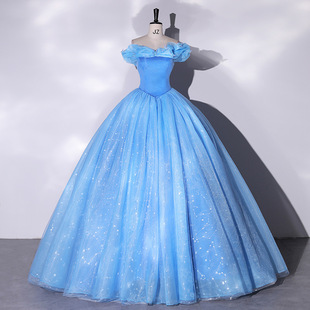 Amazon Escape Princess Tutu Skirt Vocal Art Examination Dress Blue Temperament Adult Ceremony Photo Mori Evening Dress