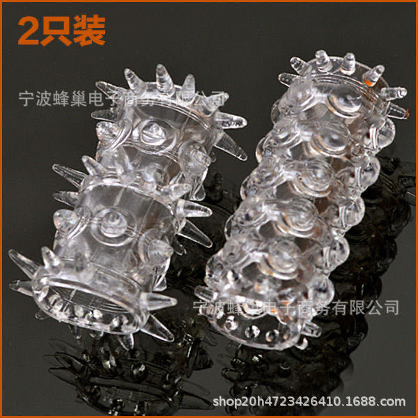 6-pieza anillo de bloqueo de esperma conjunto de dientes de lobo de los hombres suministros de pareja de sexo anillo de retraso de púas conjunto de cristal transparente Al Por Mayor