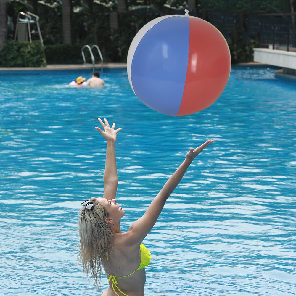 PVC inflatable toy beach ball children's early education swimming water polo water 6 color water play color ocean ball