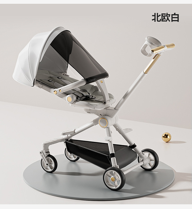 儿童遛娃神器轻便可折叠婴儿推车可坐可双向平躺婴儿四轮推车详情19