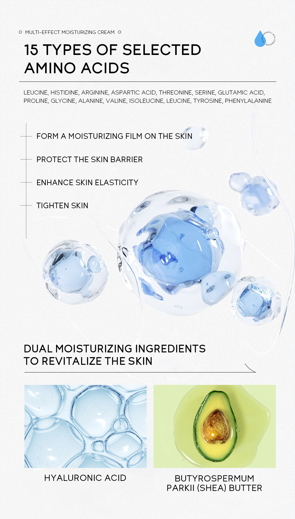 Cross-border LAIKOU Water Gel Cream 60g Hydrating and Moisturizing Cream Moisturizing Cream Moisturizing facial skin care undefined