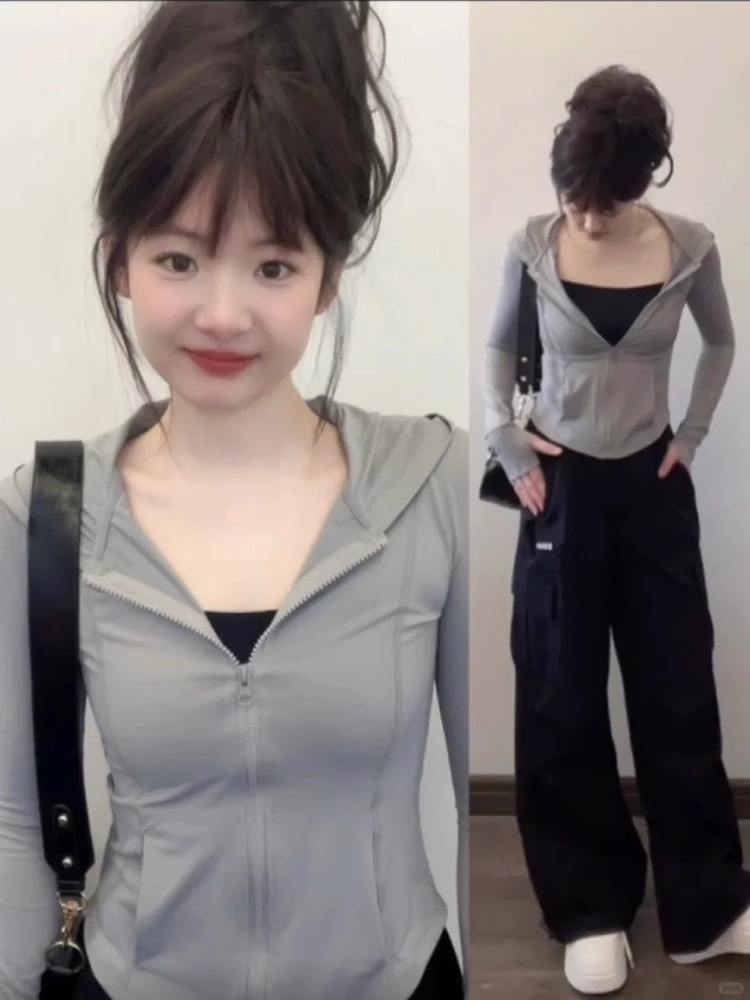 Ropa de Protección Solar Ajustada para Mujer, Estilo Verano 2026, Conjunto de Protección UV para Figuras Delgadas, Chaqueta de Seda Helada, Top para Senderismo