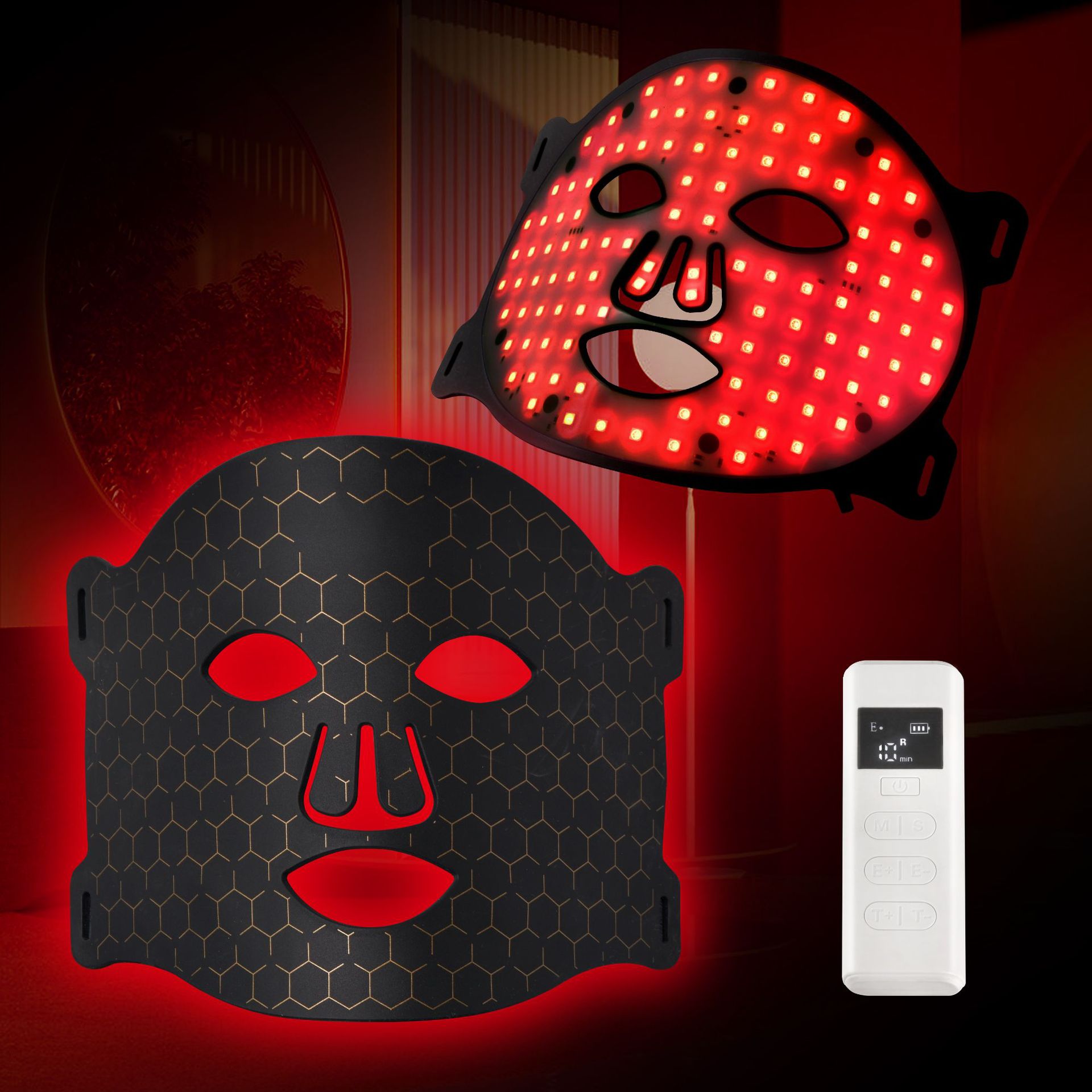 Силиконовая LED-маска для лица и шеи белая без ИК