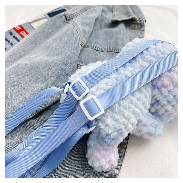 New Exquisite Furry Girl Shoulder Messenger Bag Internet Celebrity Same Cute Plush Bear Girls Backpack display picture 28