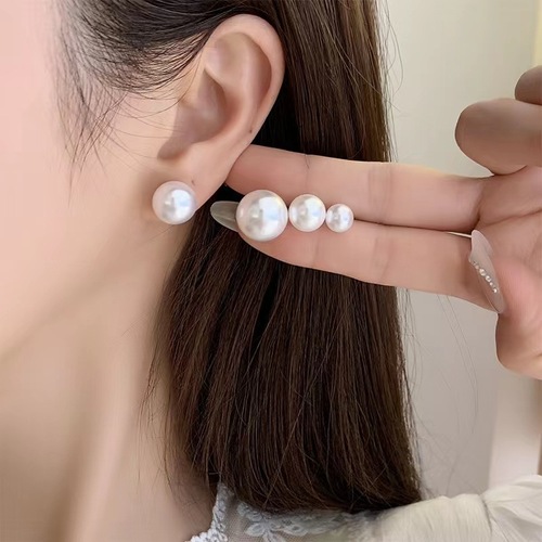 Ins-style Xiaohongshu similar niche Korean version 925 silver needle pearl earrings for women, temperament, high-end, simple earrings, wholesale