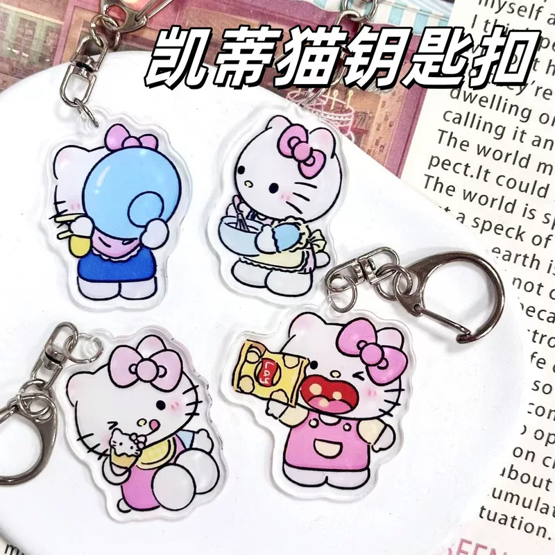 Китти Hello Kitty, мультяшный акриловый брелок, подвеска, милая деталь, подарок на день рождения