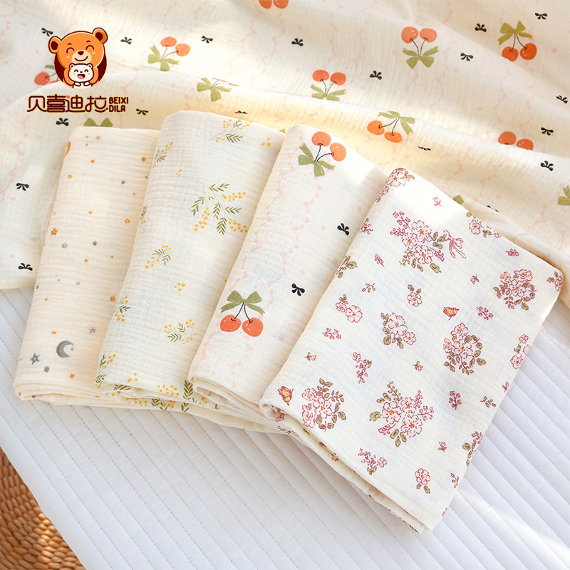 Newborn Delivery Room Swaddling Wrap, Universal Double-Layer Crepe Baby Swaddling Wrap for All Seasons, Soft and Breathable Baby Wrap