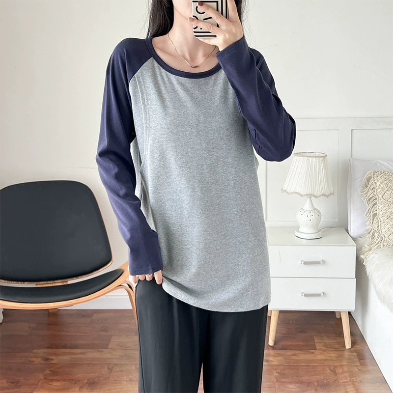 Весенние и осенние зимние футболки с длинными рукавами для беременных