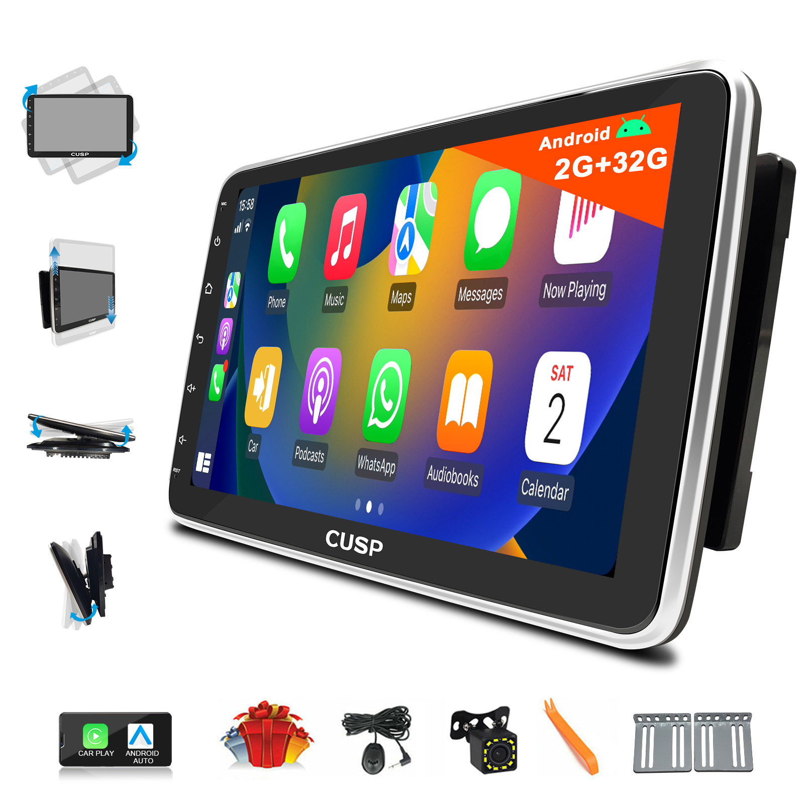 Cross-Border Exclusive Supply 10.1inch Single-Chip Android Universal Ultra-Thin Car Central Control Screen Wireless Carplay Reversing Camera