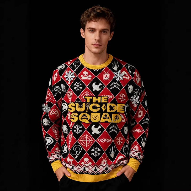Lighted Round-Neck Christmas Sweater Amazon Wish Cross-Border Exclusive Supply Ugly Foreign Trade Clothing Ugly Christmas