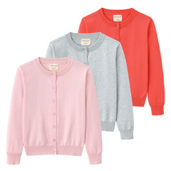 2024 Cross-border Spring and Autumn Children's Clothing Medium and Large Children's Knitted Cardigan Girls Jacket Versatile School Uniform Boys Sweater Cardigan