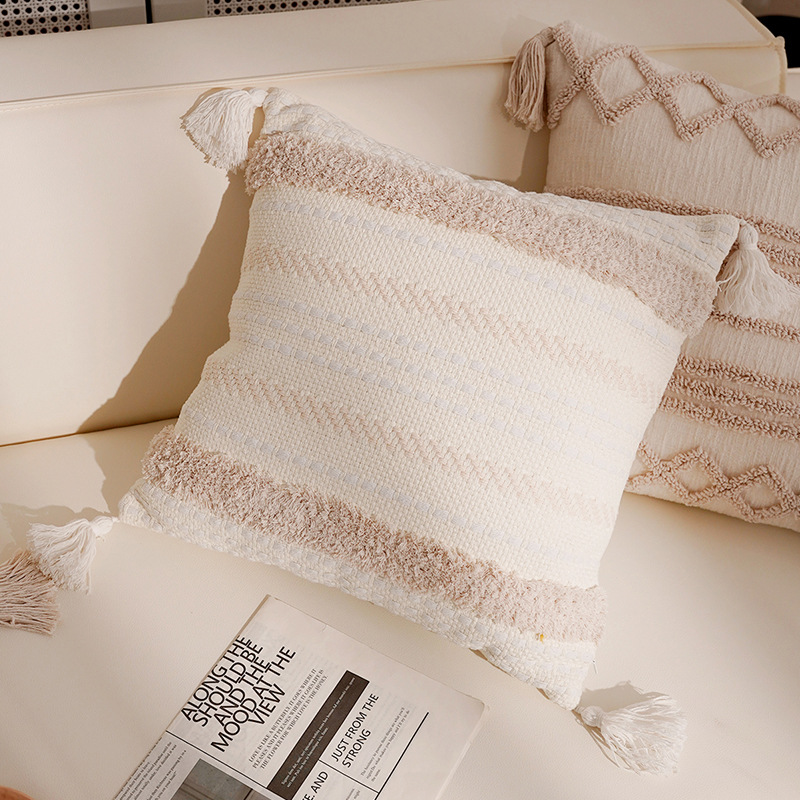 Nórdico inswind almohada simple versátil sala de estar sofá cojín dormitorio ventana flotante cabeza de cama respaldo cojín almohada cubierta