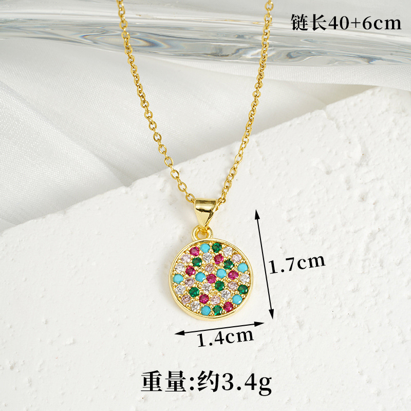 Collar de oro de arena transfronterizo de Vietnam personalidad micro-pintura piedra aretes redondos para mujeres lujosas joyas no desvanecidas al por mayor