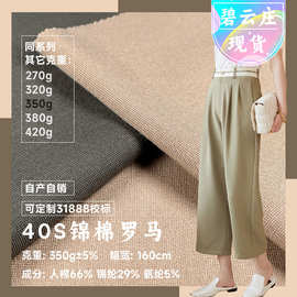 40S锦棉罗马布 350g双面人棉罗马休闲裤装面料 NR罗马针织布料