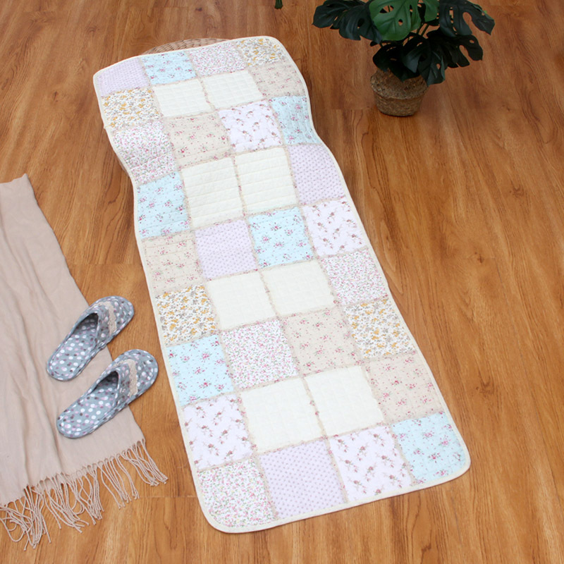 Korean Cotton Bedside Mat, Door Mat, Fabric Quilted Anti-Slip Patchwork Living Room Mat [Small Wholesale]
