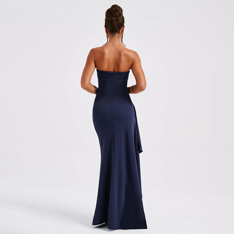Wish Evening Women Off-Shoulder Strapless Fashion Sexy Backless High Slit Long Dress Autumn_ecoleips.com