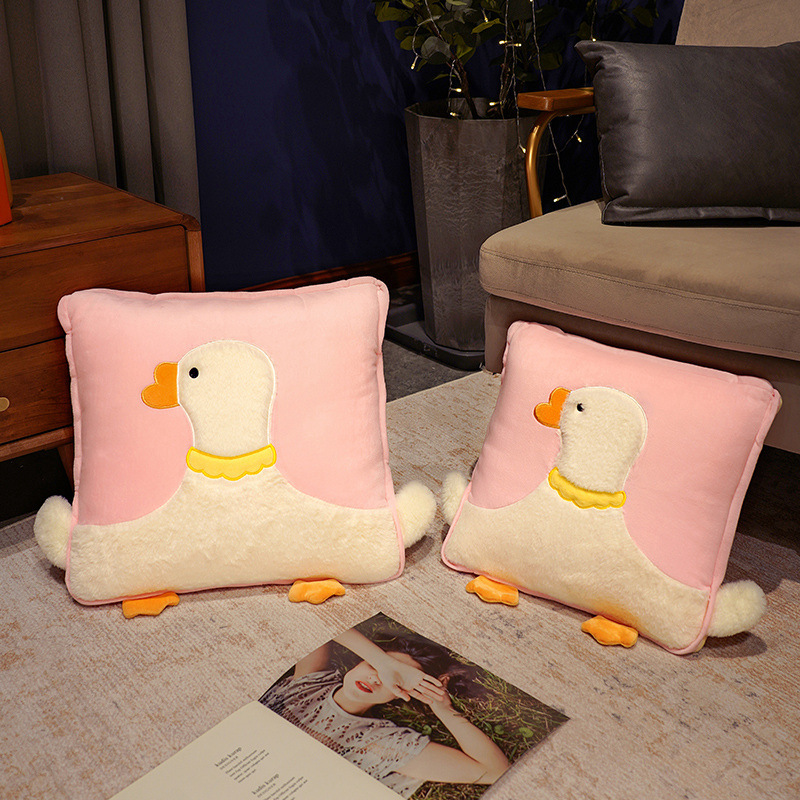 Cojines de dibujos animados gansos dos en uno almohada plegable cojines de coche de oficina siesta almohada sofá