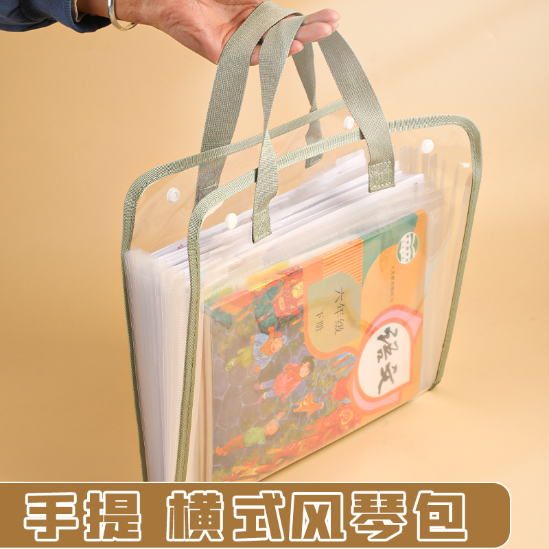 Carpeta de papel de prueba de bolsa de órgano 13 carpetas portátiles de almacenamiento de carpetas de estudiantes transparentes de clasificación de la bolsa tipo cremallera