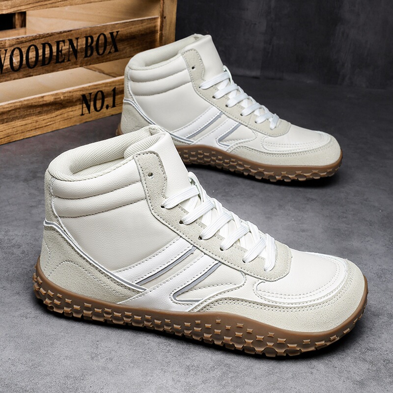 Wide-Toe Wide-Last Men's Shoes Autumn and Winter 2025 New Youth Leather Waterproof Plus Fat Plus Wide High-Top Sports Trendy Shoes