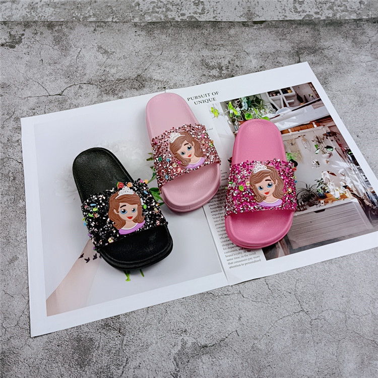 Princesa Aisha zapatillas de niña verano antideslizante dibujos animados suave Fondo Moda niños zapatillas