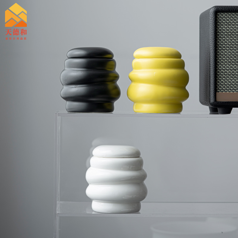 Tiandehe Bee Aromatherapy Cup Ceramic Candle Cup Soy Wax Indoor Fragrance Ceramic Ornament DIY Candle Container