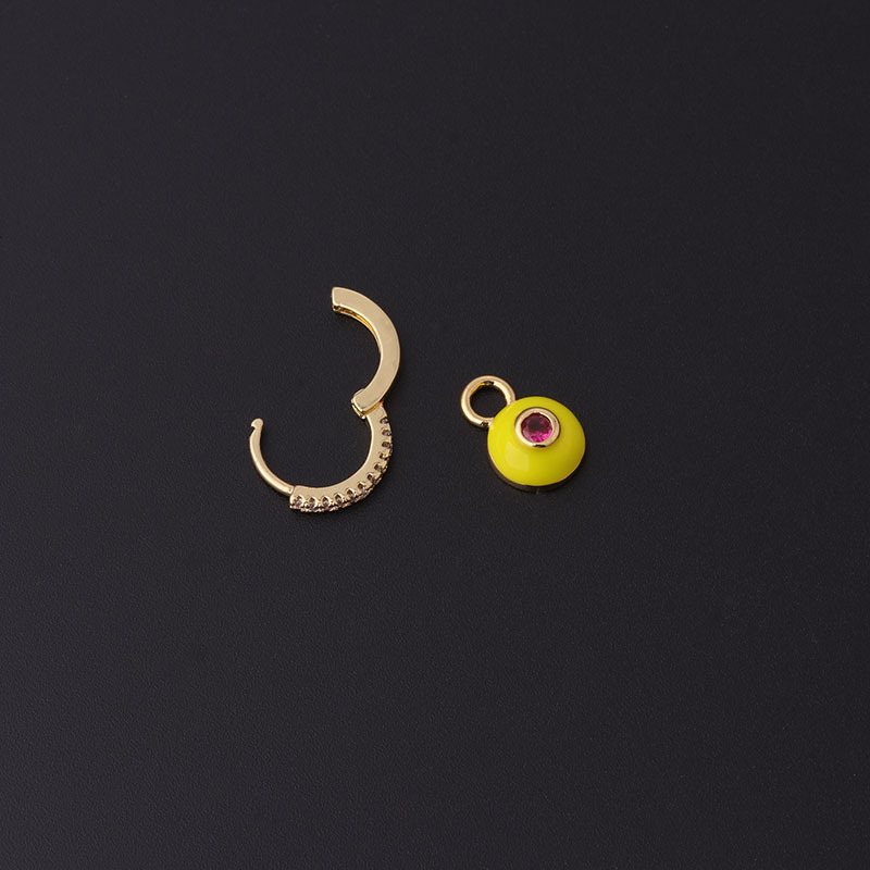 Großhandel Schmuck Bunt Tropfendes Öl Runde Augen Anhänger Ohrringe Einzelne Nihaojewelry display picture 1