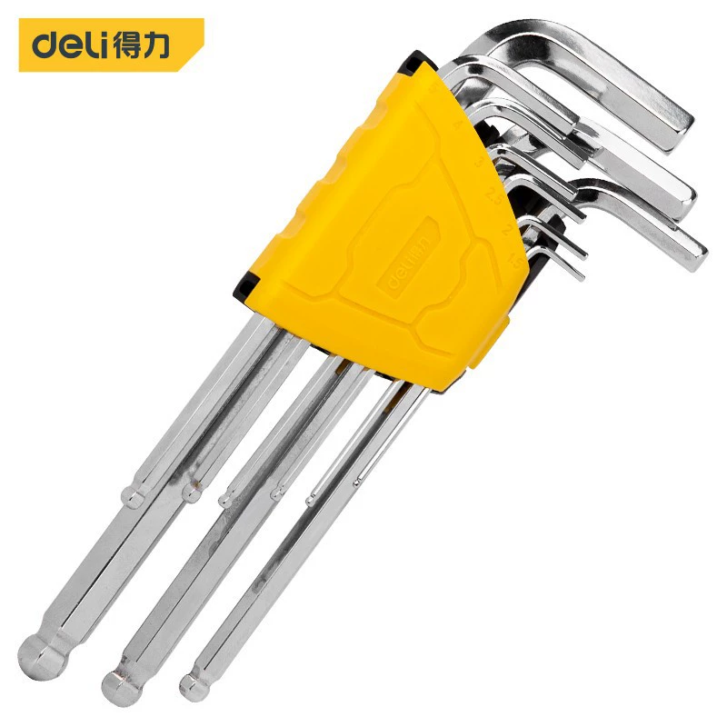 Hexagonal wrench, universal set, screwdriver, ball head, 9 pieces
