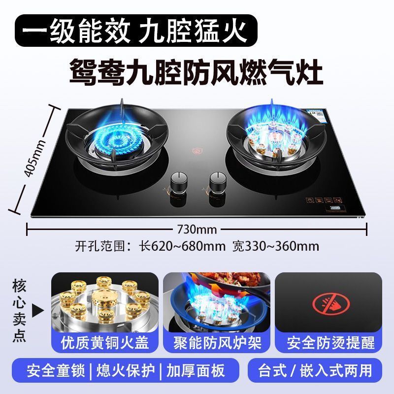 天然气燃气灶家用煤气灶猛火双灶液化气灶台嵌两用灶具跨境|undefined